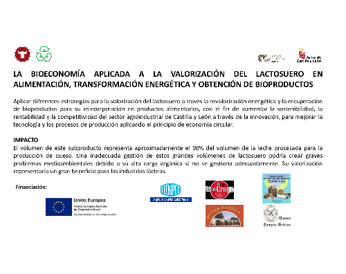 La bioeconomía aplicada a la valorización del lactosuero en alimentación, transformación energética y obtención de bioproductos